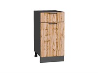 Кухонный  Шкаф нижний с 1-ой дверцей и ящиком Флэт Graphite, Wotan Oak 2S, 400, каркас ЛДСП  Graphite, фасад ЛДСП  Wotan Oak 2S,  816*400*478 sppr5VVTtoAR52684