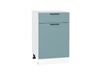 Кухонный  Шкаф нижний с 1-ой дверцей и ящиком Флэт Белый, Grey-green In 2S, 500, каркас ЛДСП  Белый, фасад ЛДСП  Grey-green In 2S,  816*500*478 sppr5VVTtoAR56934