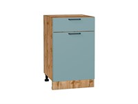 Кухонный  Шкаф нижний с 1-ой дверцей и ящиком Флэт Дуб Вотан, Grey-green In 2S, 500, каркас ЛДСП  Дуб Вотан, фасад ЛДСП  Grey-green In 2S,  816*500*478 sppr5VVTtoAR62524