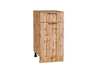 Кухонный  Шкаф нижний с 1-ой дверцей и ящиком Флэт Дуб Вотан, Wotan Oak 2S, 400, каркас ЛДСП  Дуб Вотан, фасад ЛДСП  Wotan Oak 2S,  816*400*478 sppr5VVTtoAR62525