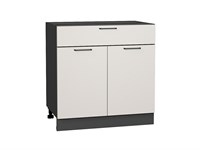 Кухонный  Шкаф нижний с 2-мя дверцами и ящиком Флэт Graphite, Cashmere In 2S, 800, каркас ЛДСП  Graphite, фасад ЛДСП  Cashmere In 2S,  816*800*478 sppr5VVTtoAR56592