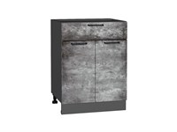 Кухонный  Шкаф нижний с 2-мя дверцами и ящиком Флэт Graphite, Temple Stone 2S, 600, каркас ЛДСП  Graphite, фасад ЛДСП  Temple Stone 2S,  816*600*478 sppr5VVTtoAR52719