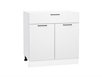 Кухонный  Шкаф нижний с 2-мя дверцами и ящиком Флэт Белый, White In 2S, 800, каркас ЛДСП  Белый, фасад ЛДСП  White In 2S,  816*800*478 sppr5VVTtoAR56590