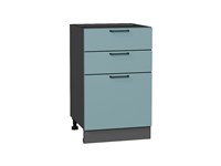 Кухонный  Шкаф нижний с 3-мя ящиками Флэт Graphite, Grey-green In 2S, 500, каркас ЛДСП  Graphite, фасад ЛДСП  Grey-green In 2S,  816*500*478 sppr5VVTtoAR56969