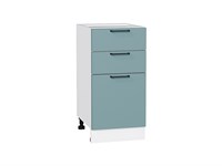 Кухонный  Шкаф нижний с 3-мя ящиками Флэт Белый, Grey-green In 2S, 400, каркас ЛДСП  Белый, фасад ЛДСП  Grey-green In 2S,  816*400*478 sppr5VVTtoAR56963