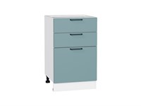 Кухонный  Шкаф нижний с 3-мя ящиками Флэт Белый, Grey-green In 2S, 500, каркас ЛДСП  Белый, фасад ЛДСП  Grey-green In 2S,  816*500*478 sppr5VVTtoAR56964