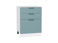 Кухонный  Шкаф нижний с 3-мя ящиками Флэт Белый, Grey-green In 2S, 600, каркас ЛДСП  Белый, фасад ЛДСП  Grey-green In 2S,  816*600*478 sppr5VVTtoAR56965
