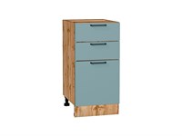 Кухонный  Шкаф нижний с 3-мя ящиками Флэт Дуб Вотан, Grey-green In 2S, 400, каркас ЛДСП  Дуб Вотан, фасад ЛДСП  Grey-green In 2S,  816*400*478 sppr5VVTtoAR62587