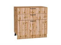 Кухонный  Шкаф нижний с 3-мя ящиками Флэт Дуб Вотан, Wotan Oak 2S, 800, каркас ЛДСП  Дуб Вотан, фасад ЛДСП  Wotan Oak 2S,  816*800*478 sppr5VVTtoAR62594