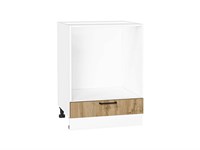 Кухонный  Шкаф нижний под духовку Флэт Белый, Wotan Oak 2S, 600, каркас ЛДСП  Белый, фасад ЛДСП  Wotan Oak 2S,  816*600*476 sppr5VVTtoAR52676