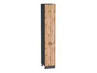 Кухонный  Шкаф пенал с 2-мя дверцами Флэт Graphite, Wotan Oak 2S, 2340, 400, каркас ЛДСП  Graphite, фасад ЛДСП  Wotan Oak 2S,  2336*400*574 sppr5VVTtoAR52778