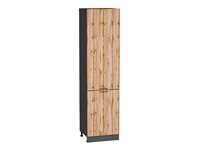 Кухонный  Шкаф пенал с 2-мя дверцами Флэт Graphite, Wotan Oak 2S, 2340, 600, каркас ЛДСП  Graphite, фасад ЛДСП  Wotan Oak 2S,  2336*600*574 sppr5VVTtoAR52779
