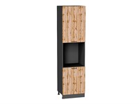 Кухонный  Шкаф пенал с 2-мя дверцами под технику Флэт Graphite, Wotan Oak 2S, 2340, каркас ЛДСП  Graphite, фасад ЛДСП  Wotan Oak 2S,  2336*600*574 sppr5VVTtoAR52767