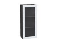 Кухонный  Шкаф верхний с 1-ой остекленной дверцей Сканди Graphite, White Softwood, 920, 400, каркас ЛДСП  Graphite, фасад МДФ/Стекло  White Softwood,  920*400*320 sppr5VVTtoAR56191