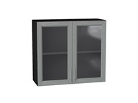 Кухонный  Шкаф верхний с 2-мя остекленными дверцами Сканди Graphite, Grey Softwood, 720, 800, каркас ЛДСП  Graphite, фасад МДФ/Стекло  Grey Softwood,  716*800*320 sppr5VVTtoAR41651