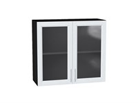Кухонный  Шкаф верхний с 2-мя остекленными дверцами Сканди Graphite, White Softwood, 720, 800, каркас ЛДСП  Graphite, фасад МДФ/Стекло  White Softwood,  716*800*320 sppr5VVTtoAR56218