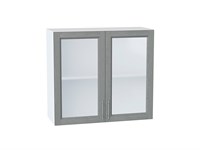 Кухонный  Шкаф верхний с 2-мя остекленными дверцами Сканди Белый, Grey Softwood, 720, 800, каркас ЛДСП  Белый, фасад МДФ/Стекло  Grey Softwood,  716*800*320 sppr5VVTtoAR41650