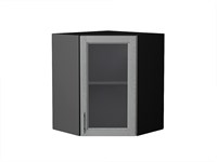 Кухонный  Шкаф верхний угловой остекленный Сканди Graphite, Grey Softwood, 720, каркас ЛДСП  Graphite, фасад МДФ/Стекло  Grey Softwood,  716*600*600 sppr5VVTtoAR41706