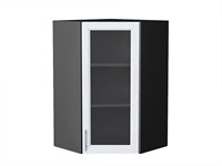 Кухонный  Шкаф верхний угловой остекленный Сканди Graphite, White Softwood, 920, каркас ЛДСП  Graphite, фасад МДФ/Стекло  White Softwood,  920*600*600 sppr5VVTtoAR56232