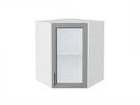 Кухонный  Шкаф верхний угловой остекленный Сканди Белый, Grey Softwood, 720, каркас ЛДСП  Белый, фасад МДФ/Стекло  Grey Softwood,  716*600*600 sppr5VVTtoAR41705