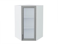 Кухонный  Шкаф верхний угловой остекленный Сканди Белый, Grey Softwood, 920, каркас ЛДСП  Белый, фасад МДФ/Стекло  Grey Softwood,  920*600*600 sppr5VVTtoAR41716