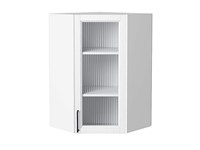 Кухонный  Шкаф верхний угловой остекленный Сканди Белый, White Silkwood, 920, каркас ЛДСП  Белый, фасад МДФ/Стекло  White Silkwood,  920*600*600 sppr5VVTtoAR70247