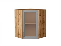 Кухонный  Шкаф верхний угловой остекленный Сканди Дуб Вотан, Grey Softwood, 720, каркас ЛДСП  Дуб Вотан, фасад МДФ/Стекло  Grey Softwood,  716*600*600 sppr5VVTtoAR62970