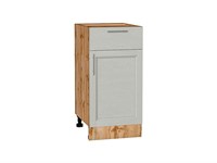 Кухонный  Шкаф нижний с 1-ой дверцей и ящиком Сканди Дуб Вотан, Cappuccino Softwood, 400, каркас ЛДСП  Дуб Вотан, фасад МДФ  Cappuccino Softwood,  816*400*480 sppr5VVTtoAR63000
