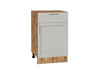 Кухонный  Шкаф нижний с 1-ой дверцей и ящиком Сканди Дуб Вотан, Cappuccino Softwood, 500, каркас ЛДСП  Дуб Вотан, фасад МДФ  Cappuccino Softwood,  816*500*480 sppr5VVTtoAR63001