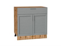 Кухонный  Шкаф нижний с 2-мя дверцами и ящиком Сканди Дуб Вотан, Grey Softwood, 800, каркас ЛДСП  Дуб Вотан, фасад МДФ  Grey Softwood,  816*800*480 sppr5VVTtoAR63031