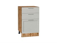 Кухонный  Шкаф нижний с 3-мя ящиками Сканди Дуб Вотан, Cappuccino Softwood, 500, каркас ЛДСП  Дуб Вотан, фасад МДФ  Cappuccino Softwood,  816*500*480 sppr5VVTtoAR63051