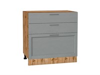 Кухонный  Шкаф нижний с 3-мя ящиками Сканди Дуб Вотан, Grey Softwood, 800, каркас ЛДСП  Дуб Вотан, фасад МДФ  Grey Softwood,  816*800*480 sppr5VVTtoAR63057