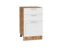 Кухонный  Шкаф нижний с 3-мя ящиками Сканди Дуб Вотан, White Softwood, 500, каркас ЛДСП  Дуб Вотан, фасад МДФ  White Softwood,  816*500*480 sppr5VVTtoAR63047