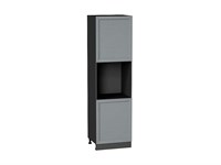 Кухонный  Шкаф пенал с 2-мя дверцами под технику Сканди Graphite, Grey Softwood, 2140, каркас ЛДСП  Graphite, фасад МДФ  Grey Softwood,  2132*600*576 sppr5VVTtoAR42081