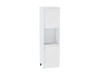 Кухонный  Шкаф пенал с 2-мя дверцами под технику Сканди Белый, White Softwood, 2140, каркас ЛДСП  Белый, фасад МДФ  White Softwood,  2132*600*576 sppr5VVTtoAR56282