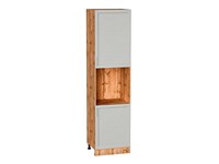Кухонный  Шкаф пенал с 2-мя дверцами под технику Сканди Дуб Вотан, Cappuccino Softwood, 2340, каркас ЛДСП  Дуб Вотан, фасад МДФ  Cappuccino Softwood,  2336*600*576 sppr5VVTtoAR66148