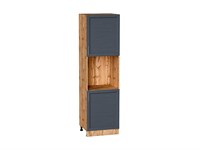 Кухонный  Шкаф пенал с 2-мя дверцами под технику Сканди Дуб Вотан, Graphite Softwood, 2140, каркас ЛДСП  Дуб Вотан, фасад МДФ  Graphite Softwood,  2132*600*576 sppr5VVTtoAR66151