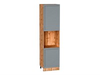 Кухонный  Шкаф пенал с 2-мя дверцами под технику Сканди Дуб Вотан, Grey Softwood, 2340, каркас ЛДСП  Дуб Вотан, фасад МДФ  Grey Softwood,  2336*600*576 sppr5VVTtoAR66150