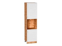 Кухонный  Шкаф пенал с 2-мя дверцами под технику Сканди Дуб Вотан, White Softwood, 2340, каркас ЛДСП  Дуб Вотан, фасад МДФ  White Softwood,  2336*600*576 sppr5VVTtoAR66146