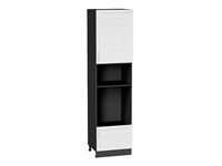 Кухонный  Шкаф пенал с 1-ой дверцей и ящиком под технику Сканди Graphite, White Softwood, 2340, каркас ЛДСП  Graphite, фасад МДФ  White Softwood,  2336*600*576 sppr5VVTtoAR56281