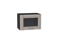 Кухонный  Шкаф верхний горизонтальный остекленный Лофт Graphite, Cappuccino Veralinga, 500, каркас ЛДСП  Graphite, фасад МДФ/Стекло  Cappuccino Veralinga,  358*500*320 sppr5VVTtoAR39796