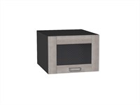 Кухонный  Шкаф верхний горизонтальный остекленный глубокий Лофт Graphite, Cappuccino Veralinga, 500, каркас ЛДСП  Graphite, фасад МДФ/Стекло  Cappuccino Veralinga,  358*500*576 sppr5VVTtoAR45196