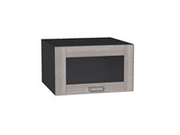 Кухонный  Шкаф верхний горизонтальный остекленный глубокий Лофт Graphite, Cappuccino Veralinga, 600, каркас ЛДСП  Graphite, фасад МДФ/Стекло  Cappuccino Veralinga,  358*600*576 sppr5VVTtoAR45203
