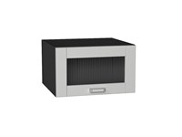 Кухонный  Шкаф верхний горизонтальный остекленный глубокий Лофт Graphite, Grey Silk, 600, каркас ЛДСП  Graphite, фасад МДФ/Стекло  Grey Silk,  358*600*576 sppr5VVTtoAR69561