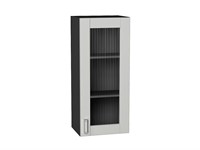 Кухонный  Шкаф верхний с 1-ой остекленной дверцей Лофт Graphite, Grey Silk, 920, 400, каркас ЛДСП  Graphite, фасад МДФ/Стекло  Grey Silk,  920*400*320 sppr5VVTtoAR69624
