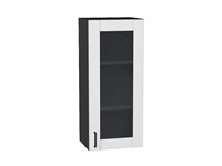 Кухонный  Шкаф верхний с 1-ой остекленной дверцей Лофт Graphite, Super White, 920, 400, каркас ЛДСП  Graphite, фасад МДФ/Стекло  Super White,  920*400*320 sppr5VVTtoAR55212