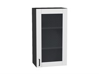 Кухонный  Шкаф верхний с 1-ой остекленной дверцей Лофт Graphite, Super White, 920, 500, каркас ЛДСП  Graphite, фасад МДФ/Стекло  Super White,  920*500*320 sppr5VVTtoAR55213