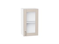Кухонный  Шкаф верхний с 1-ой остекленной дверцей Лофт Белый, Cream Silk, 720, 400, каркас ЛДСП  Белый, фасад МДФ/Стекло  Cream Silk,  716*400*320 sppr5VVTtoAR71483