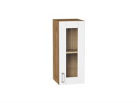 Кухонный  Шкаф верхний с 1-ой остекленной дверцей Лофт Дуб Вотан, White Silk, 720, 300, каркас ЛДСП  Дуб Вотан, фасад МДФ/Стекло  White Silk,  716*300*320 sppr5VVTtoAR63157