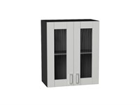 Кухонный  Шкаф верхний с 2-мя остекленными дверцами Лофт Graphite, Grey Silk, 720, 600, каркас ЛДСП  Graphite, фасад МДФ/Стекло  Grey Silk,  716*600*320 sppr5VVTtoAR69646